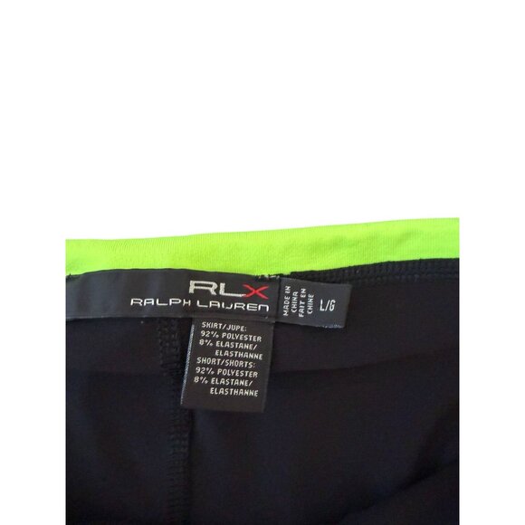 RLX RALPH LAUREN Active Neon Yellow Black Skort Size Large - Picture 4 of 7